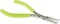 The Beadsmith Micro-Fine Bent Flat Nose Pliers, 5 inches (127mm) with Polished Steel Head, Green PVC Comfort Grip Handle with Double-Leaf Spring, Tool for Jewelry Making